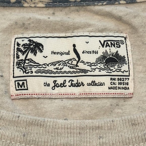 Vans Joel Tudor Surfer Collection Gray Shirt Red Stripes Men Size Medium - Picture 5 of 12
